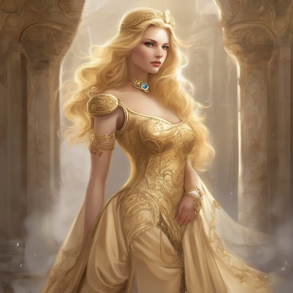 aiprincess golden blonde fantasy art