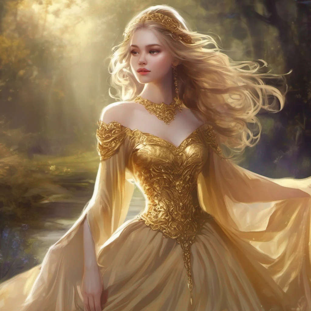 aiprincess golden dress fantasy art amazing awesome portrait 2