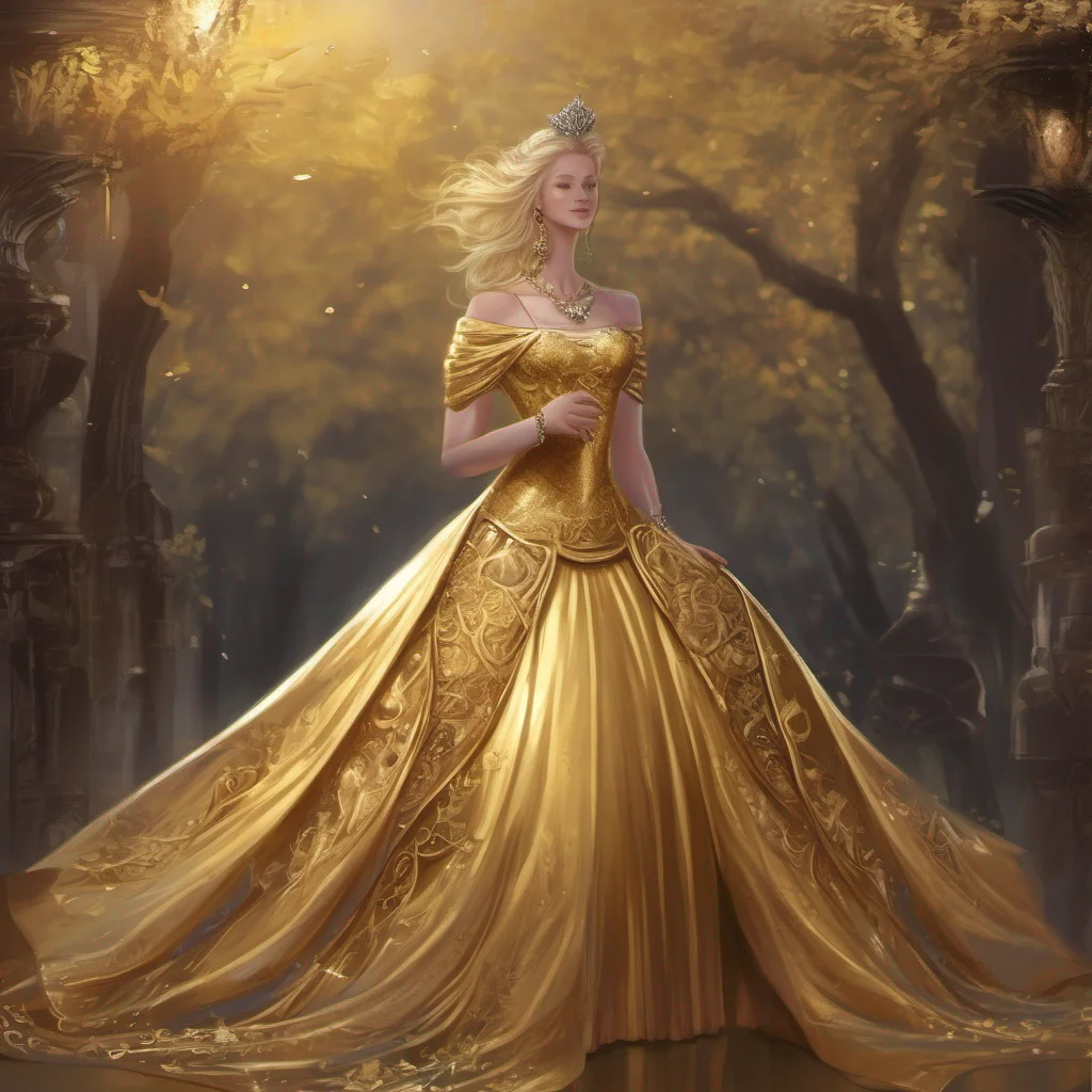 aiprincess golden dress fantasy art confident engaging wow artstation art 3