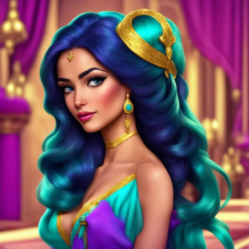 princess jasmine cheveux couper confident engaging wow artstation art 3