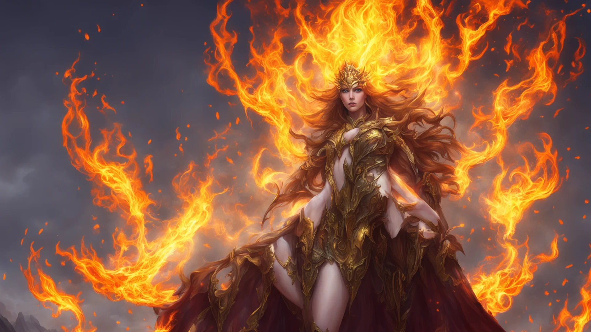 aipromethean princess%2C bestower of flames confident engaging wow artstation art 3 wide