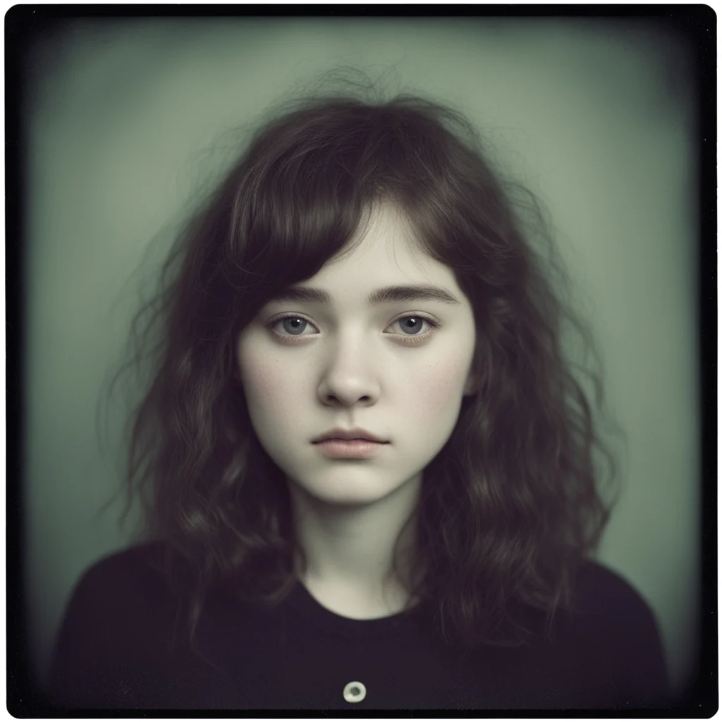 proud girl  18 yo hairy     dark gloomy studio portrait  polaroid confident engaging wow artstation art 3