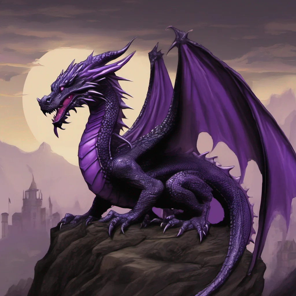 aipurple and black dragon fantasy art confident engaging wow artstation art 3