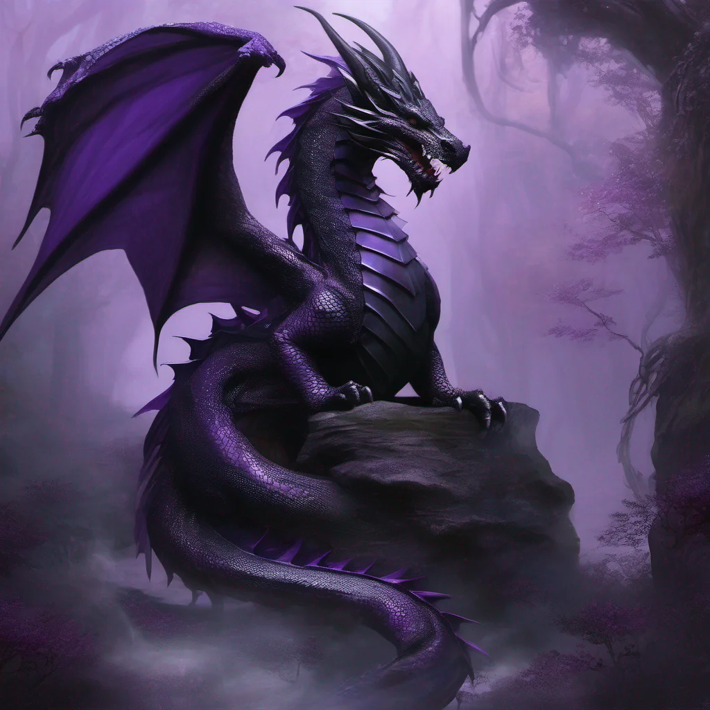 aipurple and black dragon fantasy art ethereal amazing awesome portrait 2