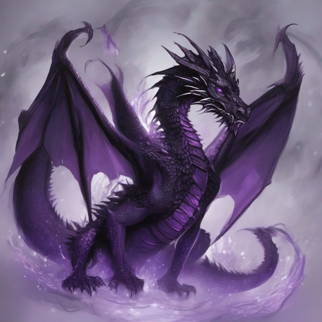 aipurple and black dragon fantasy art ethereal good looking trending fantastic 1
