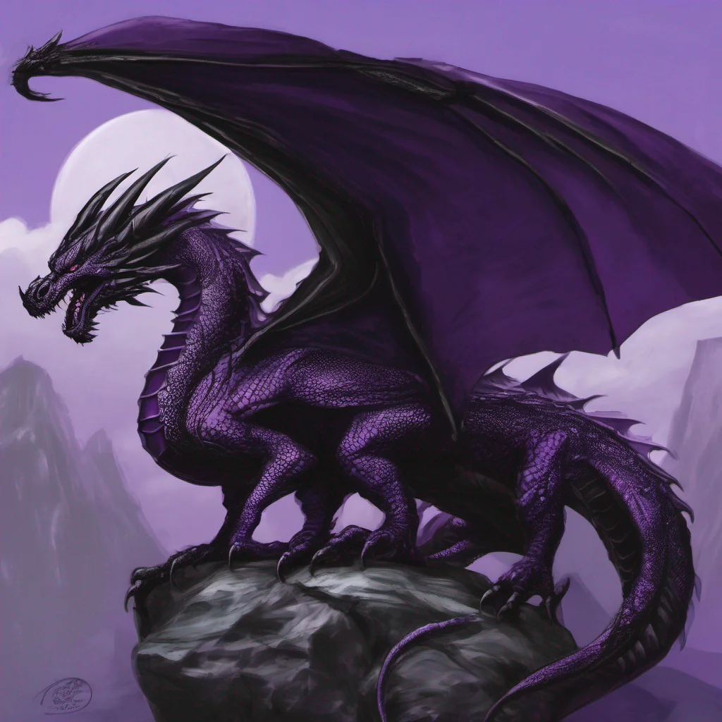 aipurple and black dragon fantasy art good looking trending fantastic 1