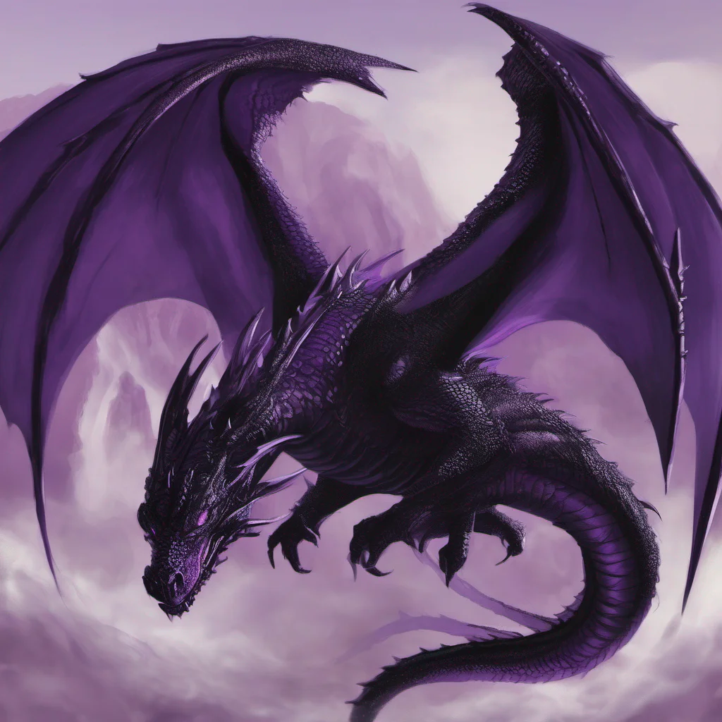 aipurple and black dragon fantasy art