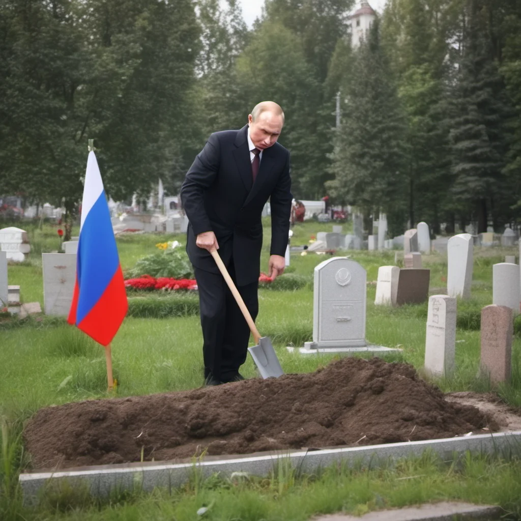 aiputin digging a grave in graveyard amazing awesome portrait 2