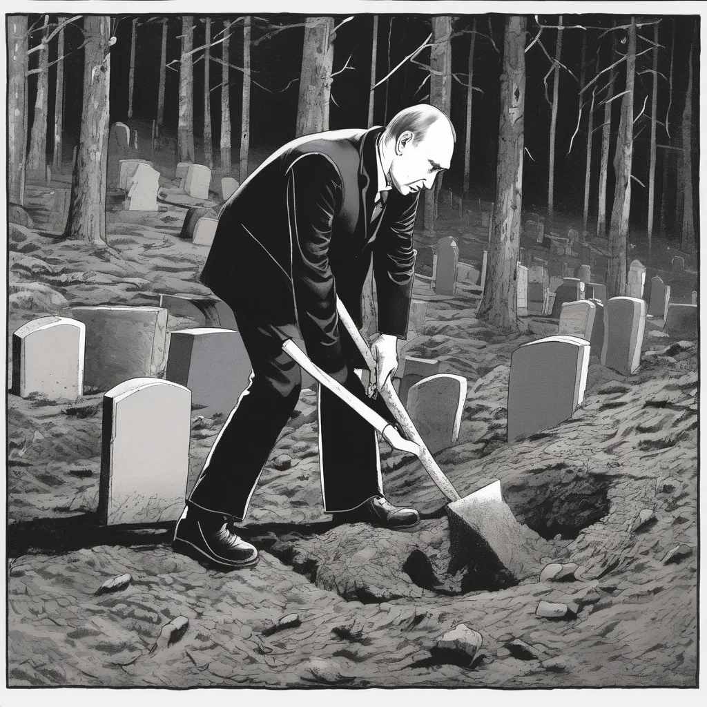 aiputin digging a grave in graveyard at night amazing awesome portrait 2