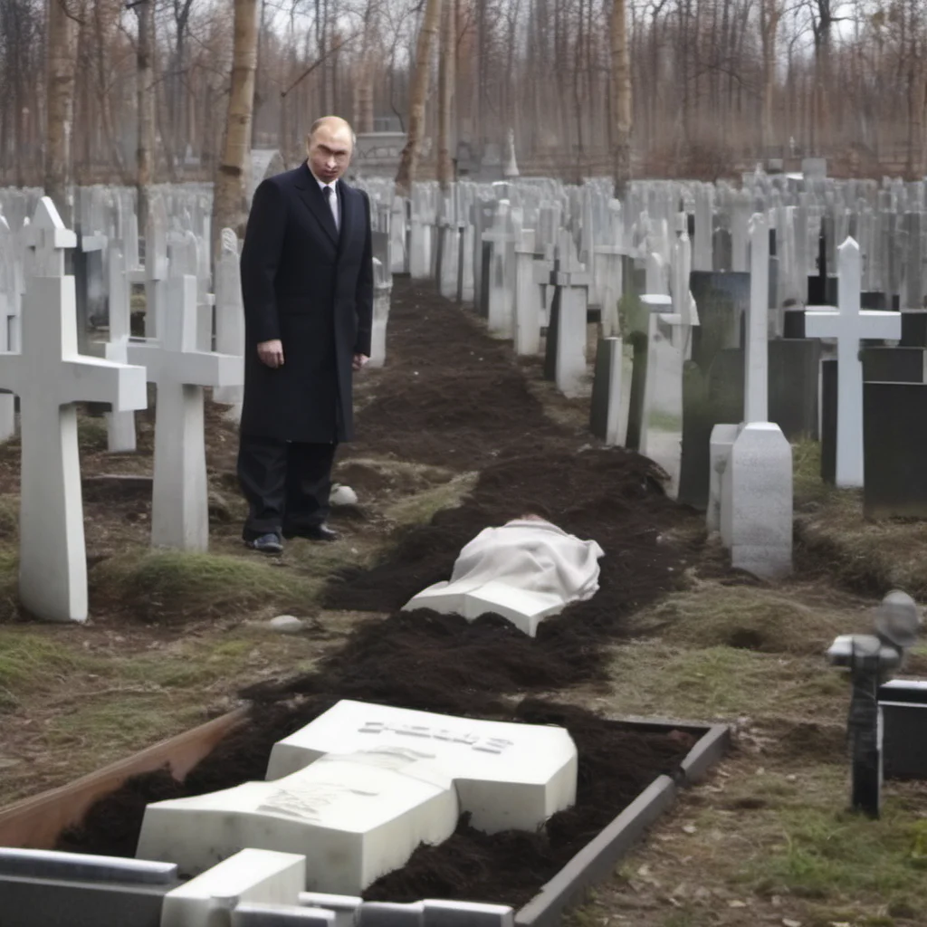 putin lying on the ground in grave yard confident engaging wow artstation art 3