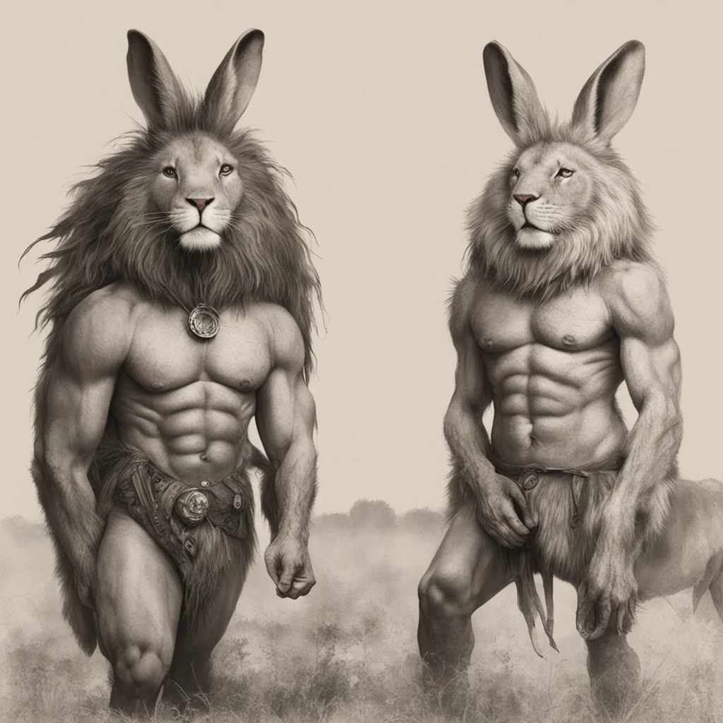 rabbit woman and lion man