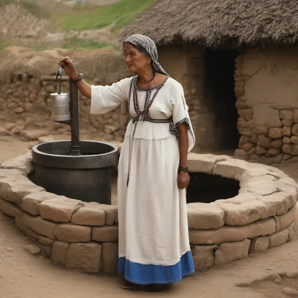 real woman near the well
