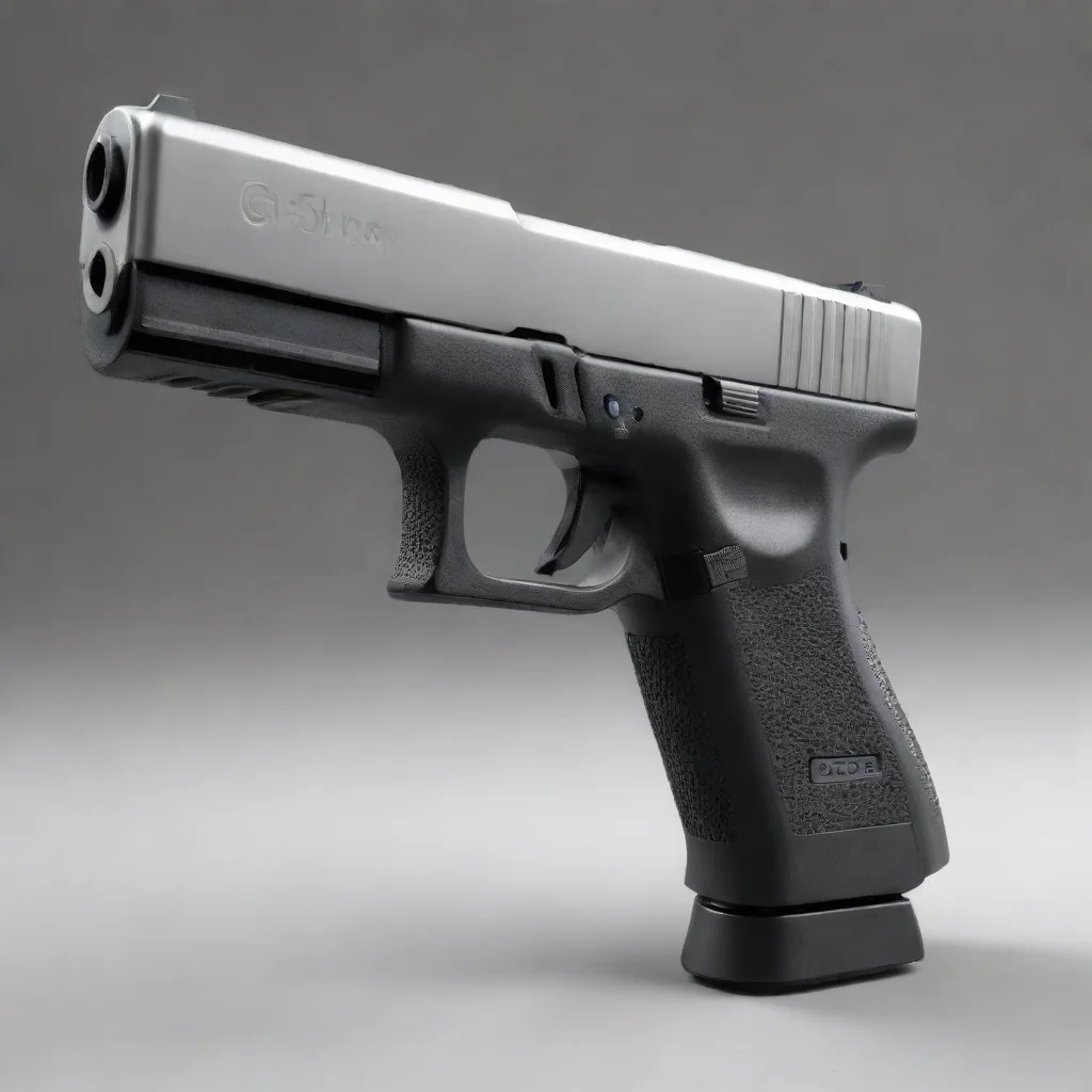 airealistic%2C black glock pistol with silver muzzle and slider%2C highly detailed