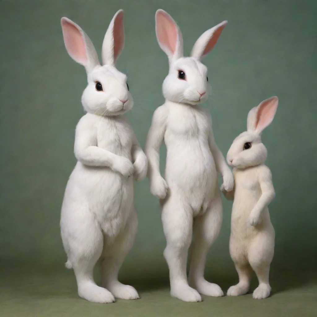 airealistic person sized anthro rabbits