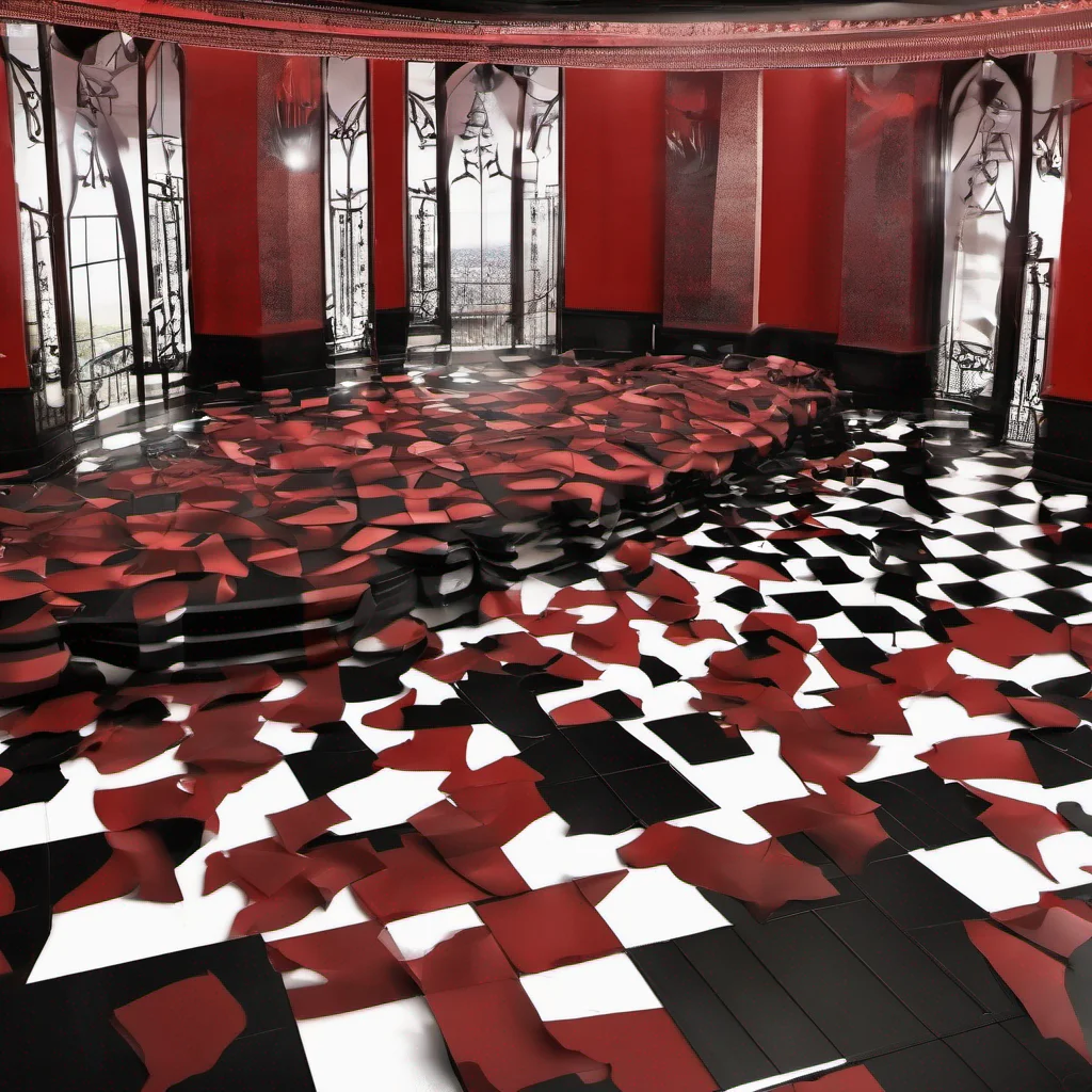 red and black ballroom interior