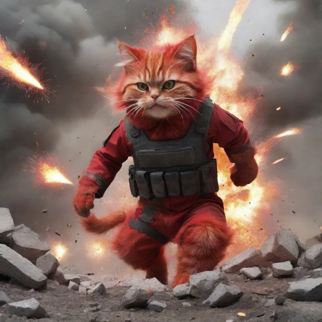 red cat soldier explosion 