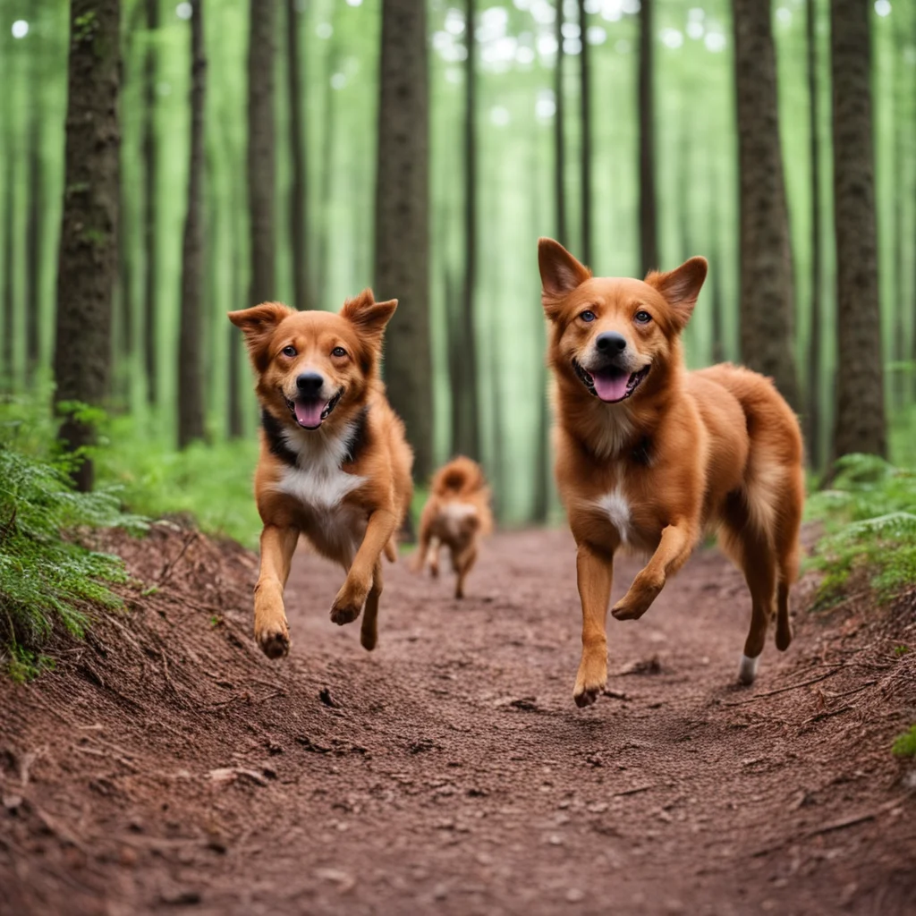 aired dog run in forest confident engaging wow artstation art 3
