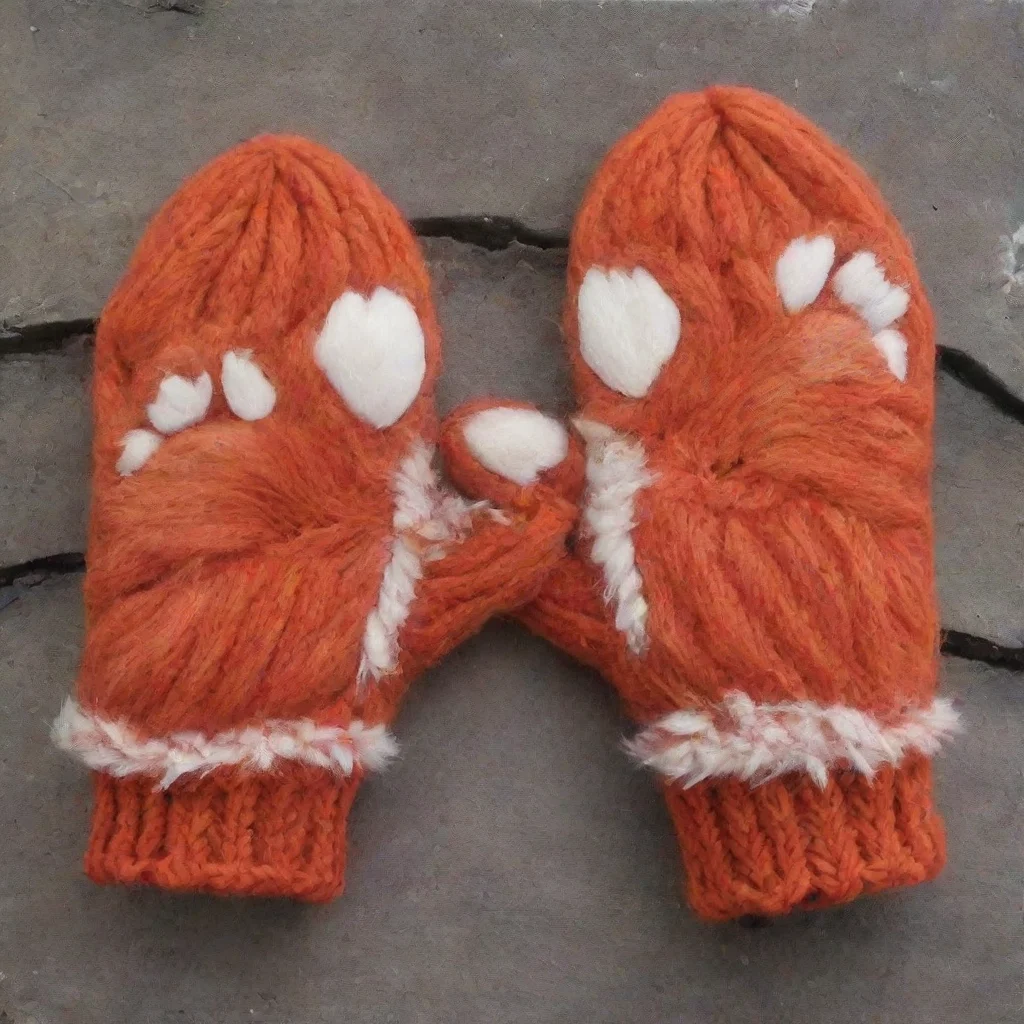 aired fox paw mittens