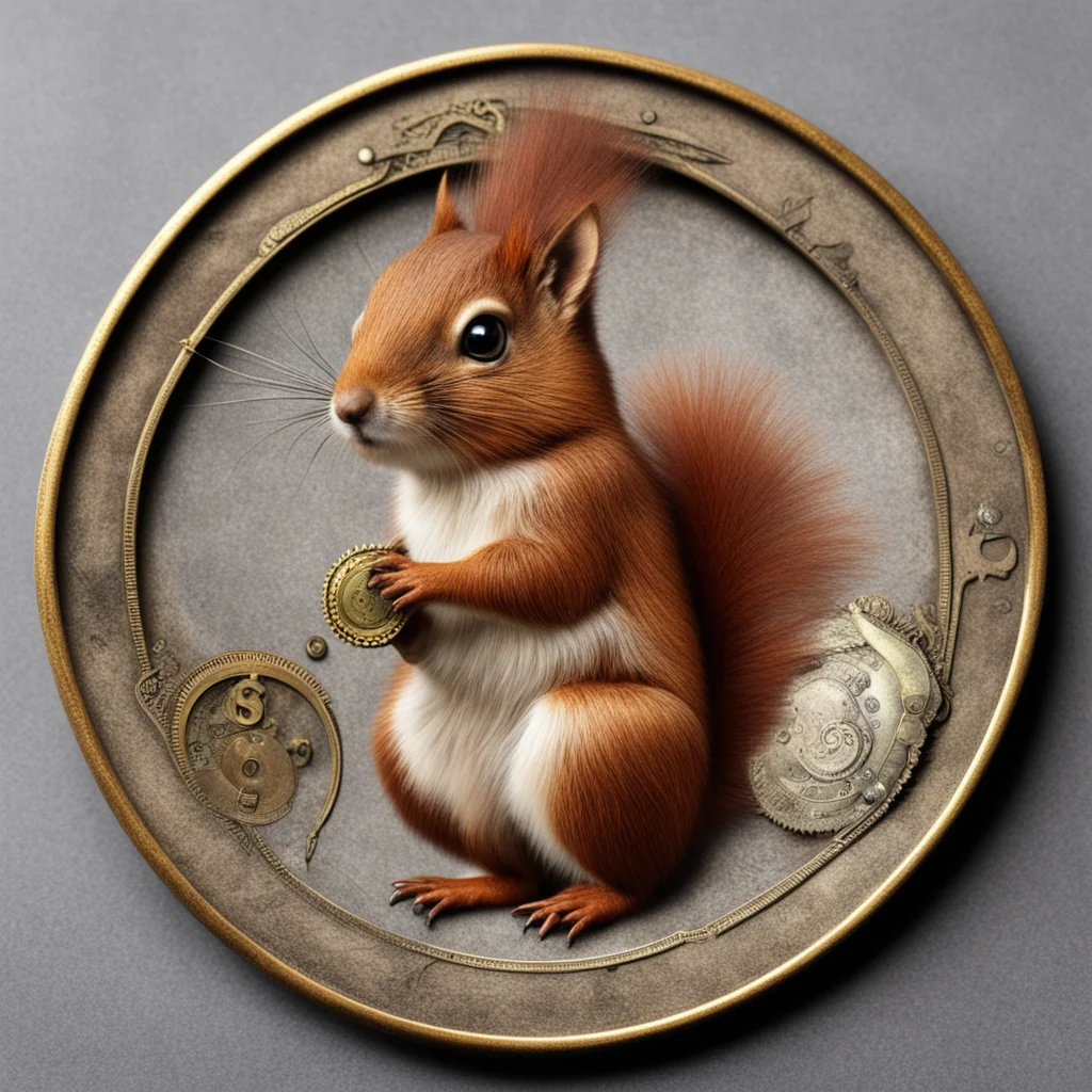 red squirrel steampunk money coins amazing awesome portrait 2
