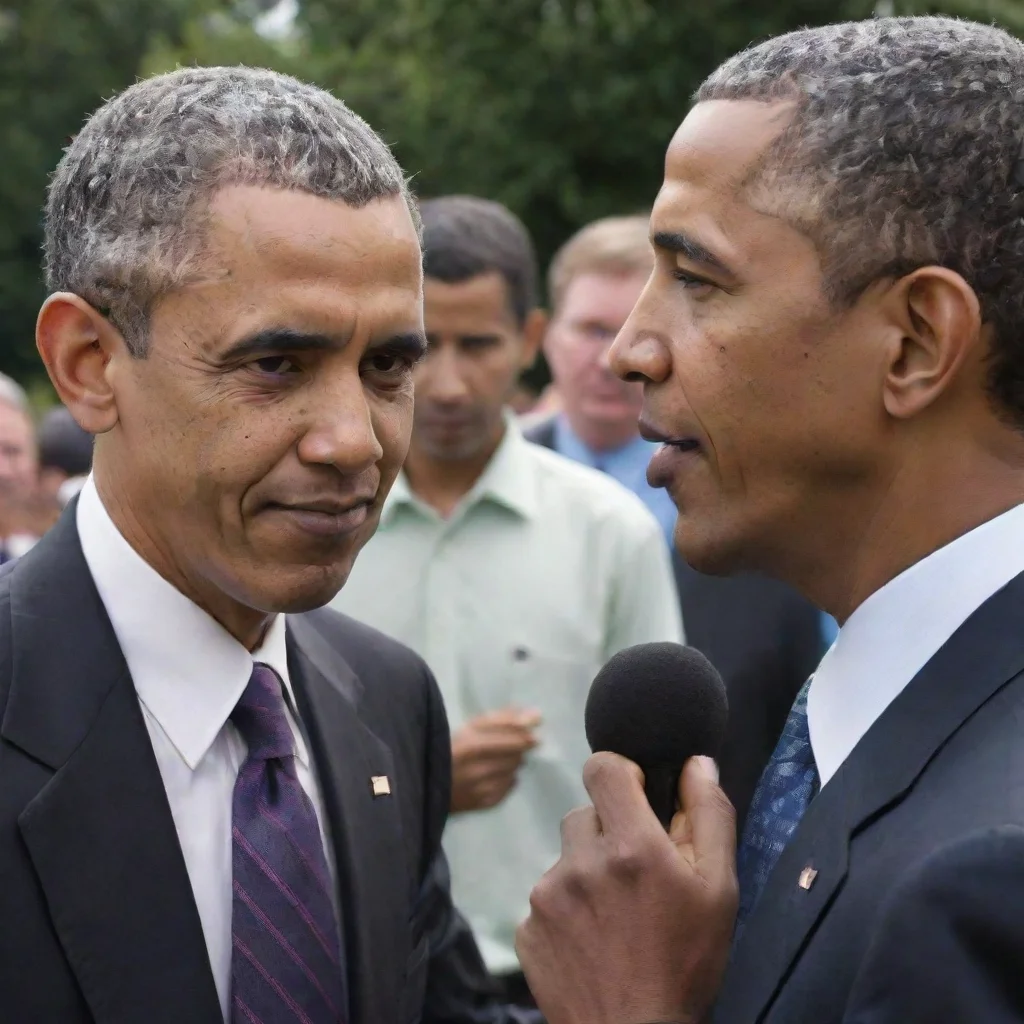 airegular person talking with barack obama