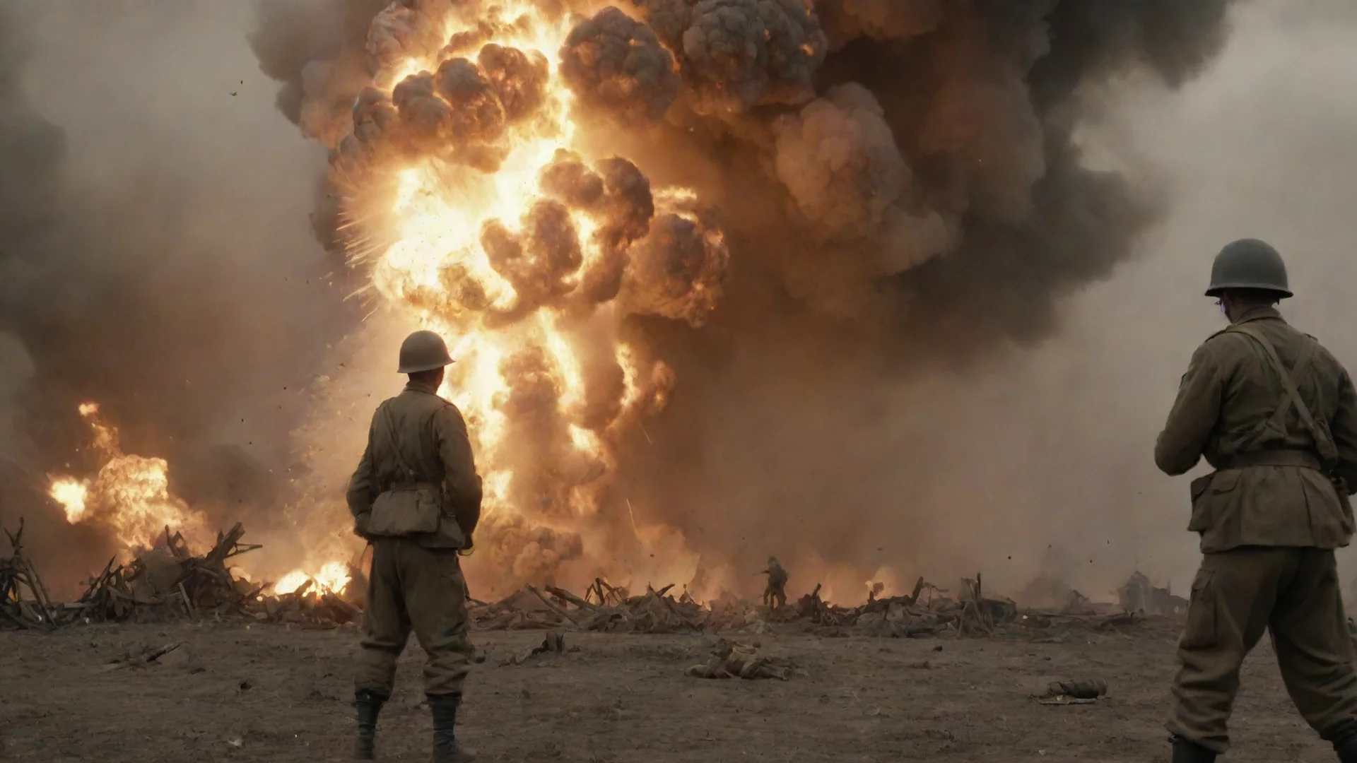 aires%3D16%3A9%2C ww2%2C explosion in the background and a terrified soldier in the front wide