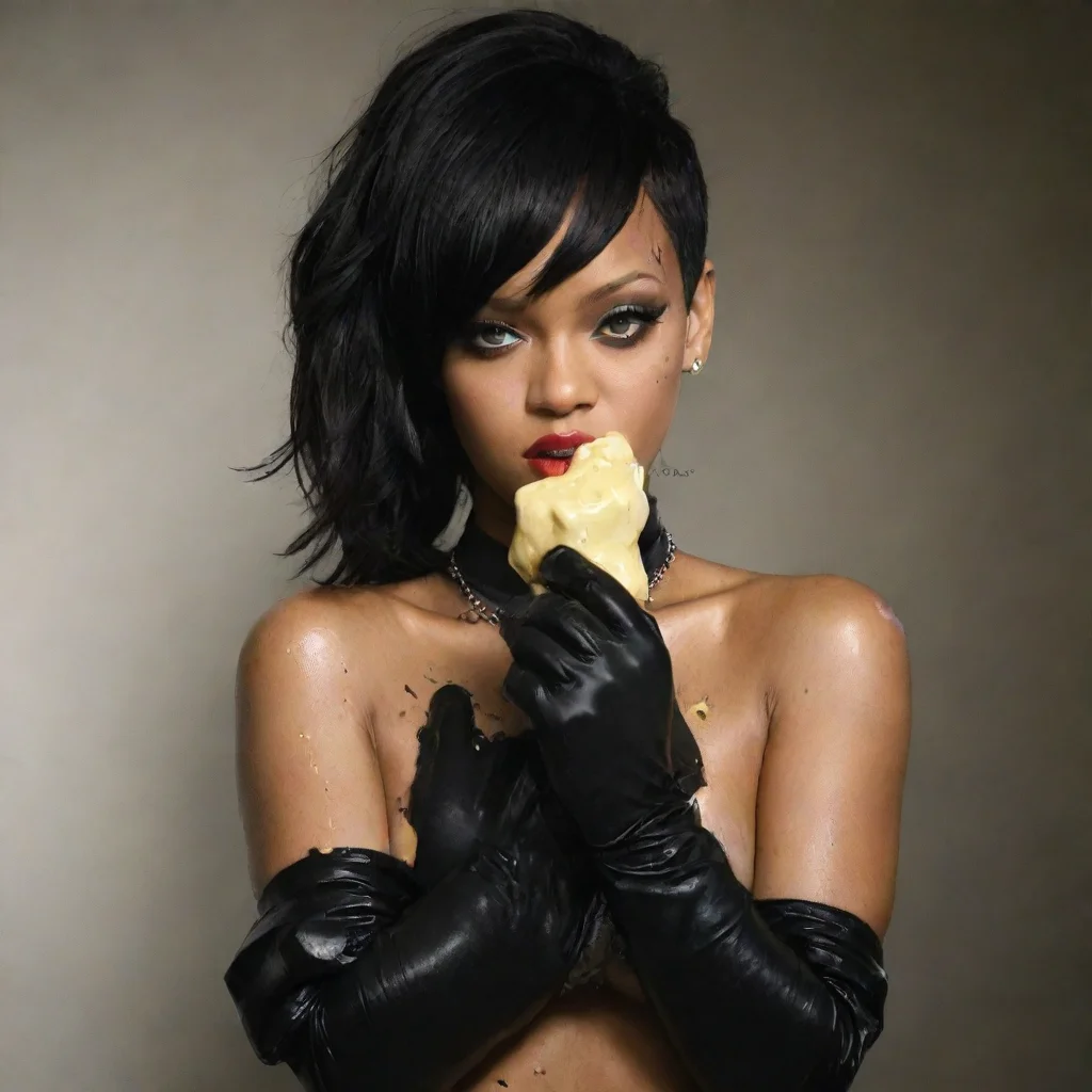 airihanna  love the way you lie with black comfy  nitrile gloves and gun  and mayonnaise splattered everywhere