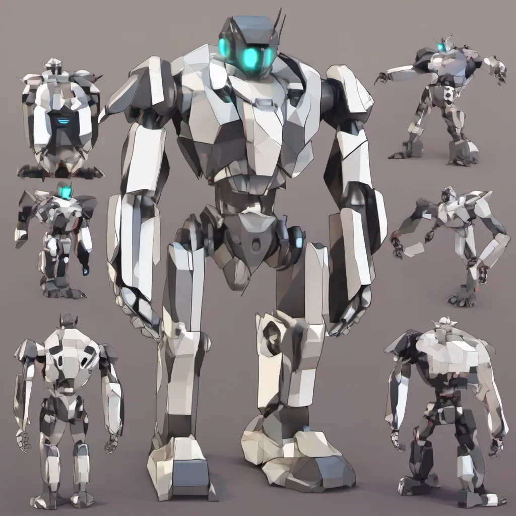 airobot low poly anime confident engaging wow artstation art 3