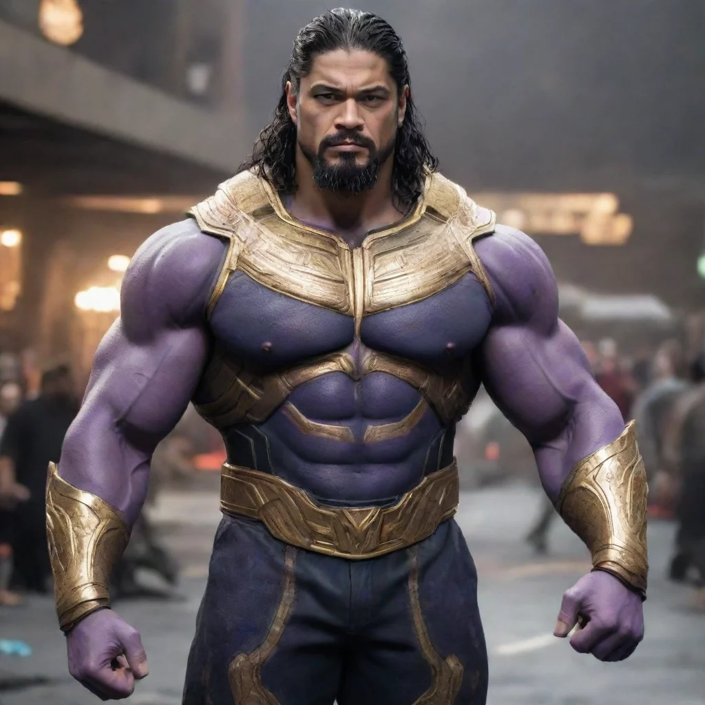 roman reigns from wwe as a thanos from avengers