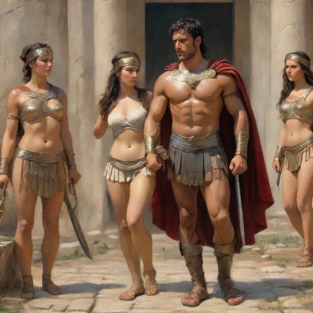airoman warrior and his female slaves