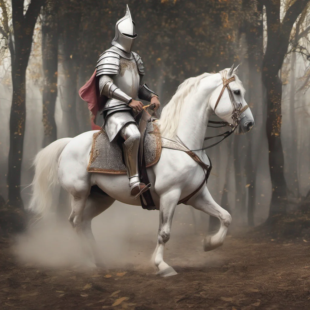 royal knight riding a white horse