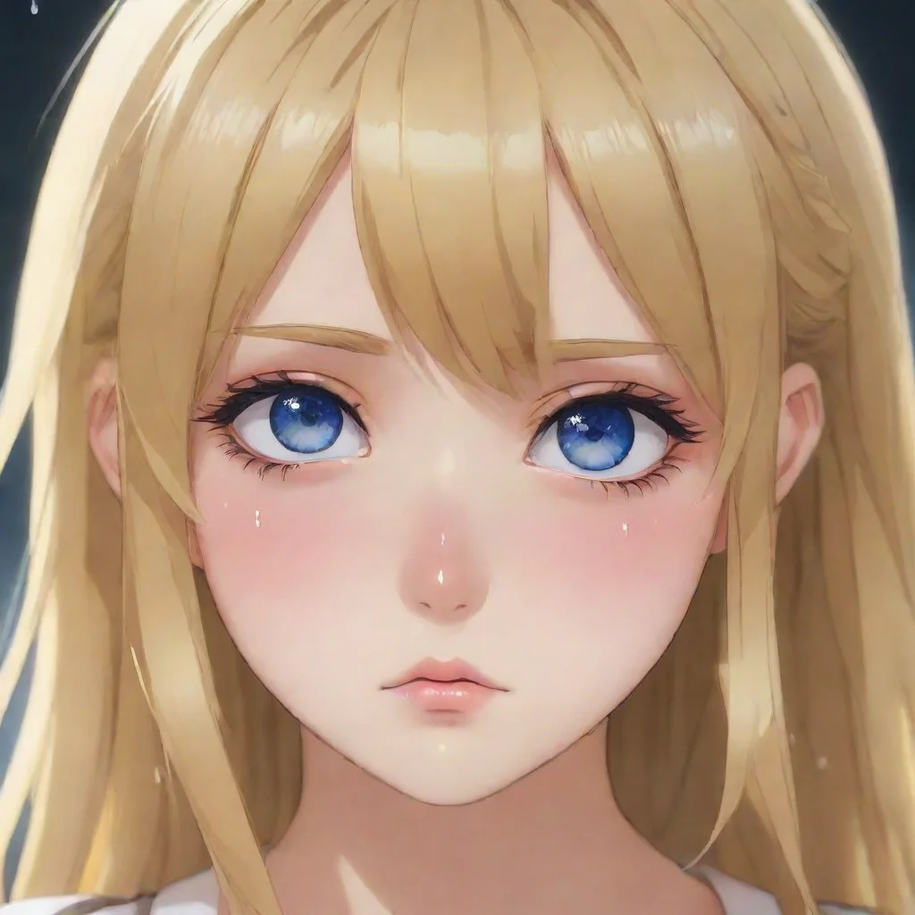 aisad blonde anime girl with teardrops