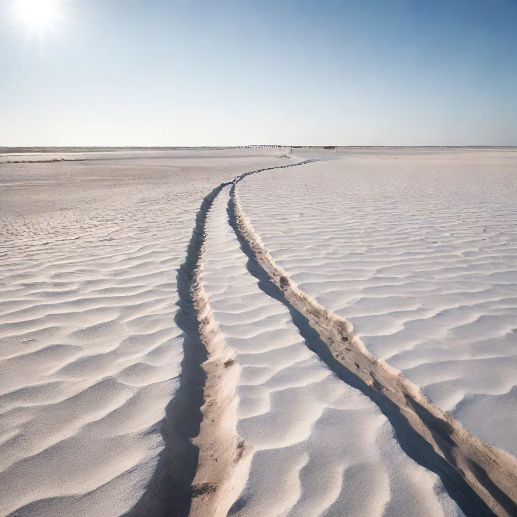 aisalt field with low dunes%2C clear colors%2C harsh sun%2C a metal structure in the distance%2C like the rests of a bridge%2C cinematic%2C dramatic lighting