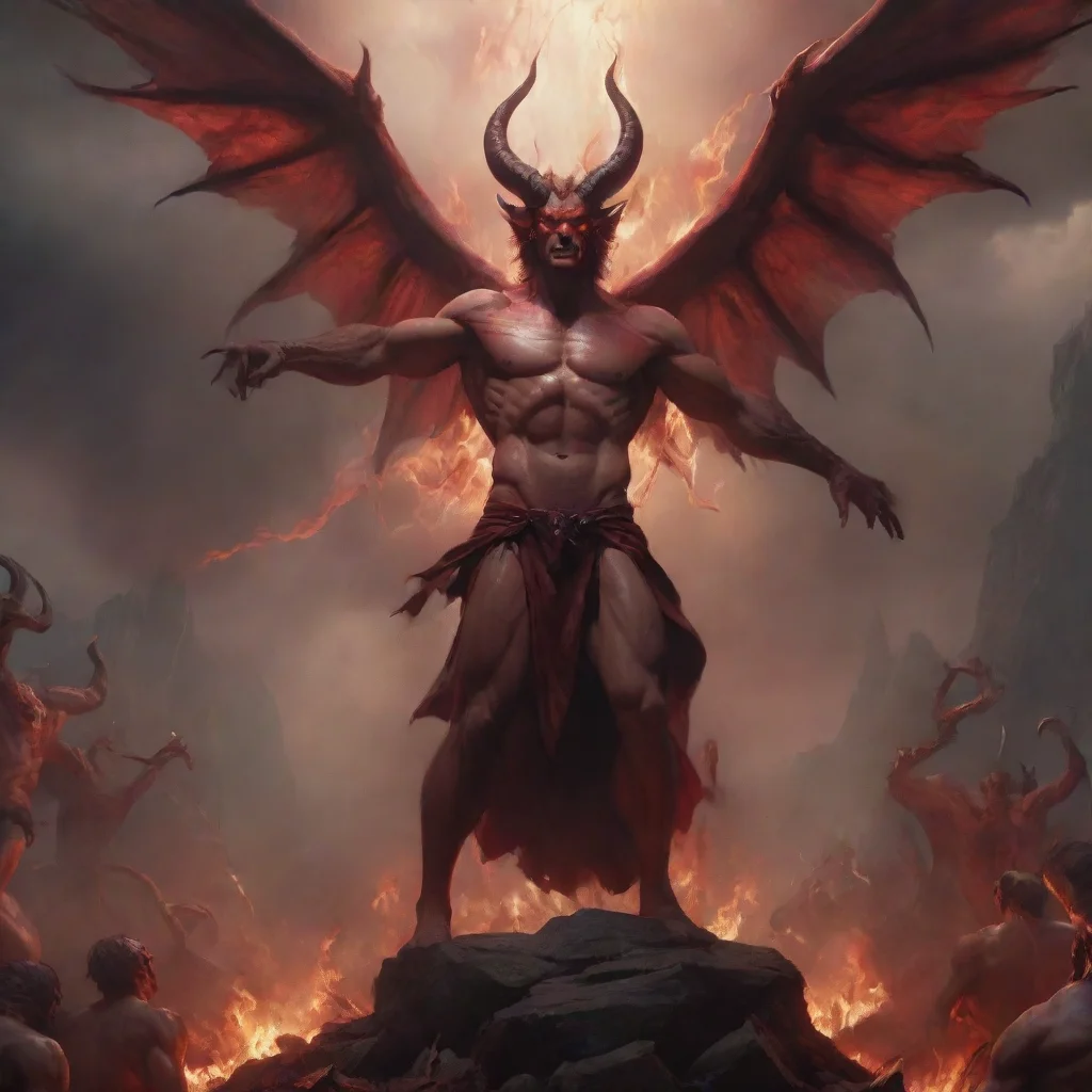 satan summoning his legions thomas lawrence vibrant color realistic unreal engine gloomy scenery 4k epic scale