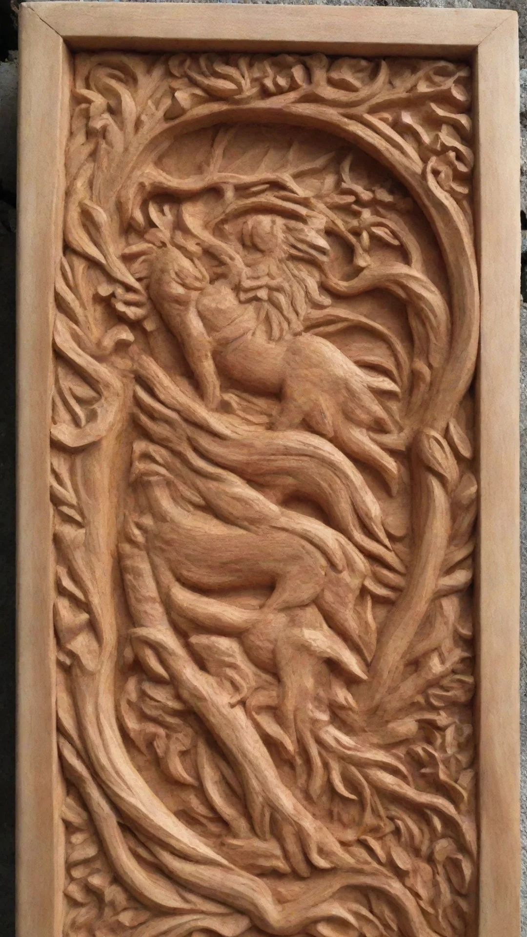 aisatisfying wood carving tall
