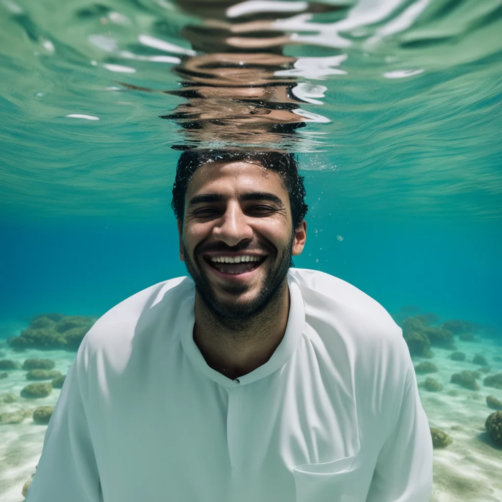 aisaudi guy smiling under water amazing awesome portrait 2
