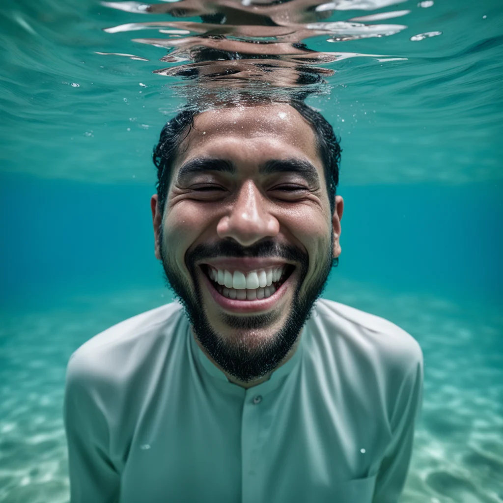 aisaudi guy smiling under water confident engaging wow artstation art 3