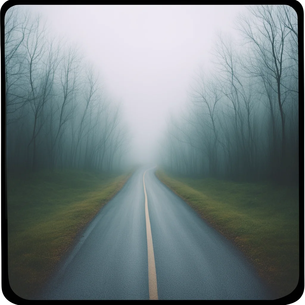 aiscary  long winding road%2C uncanny. foggy rainy evening   instax