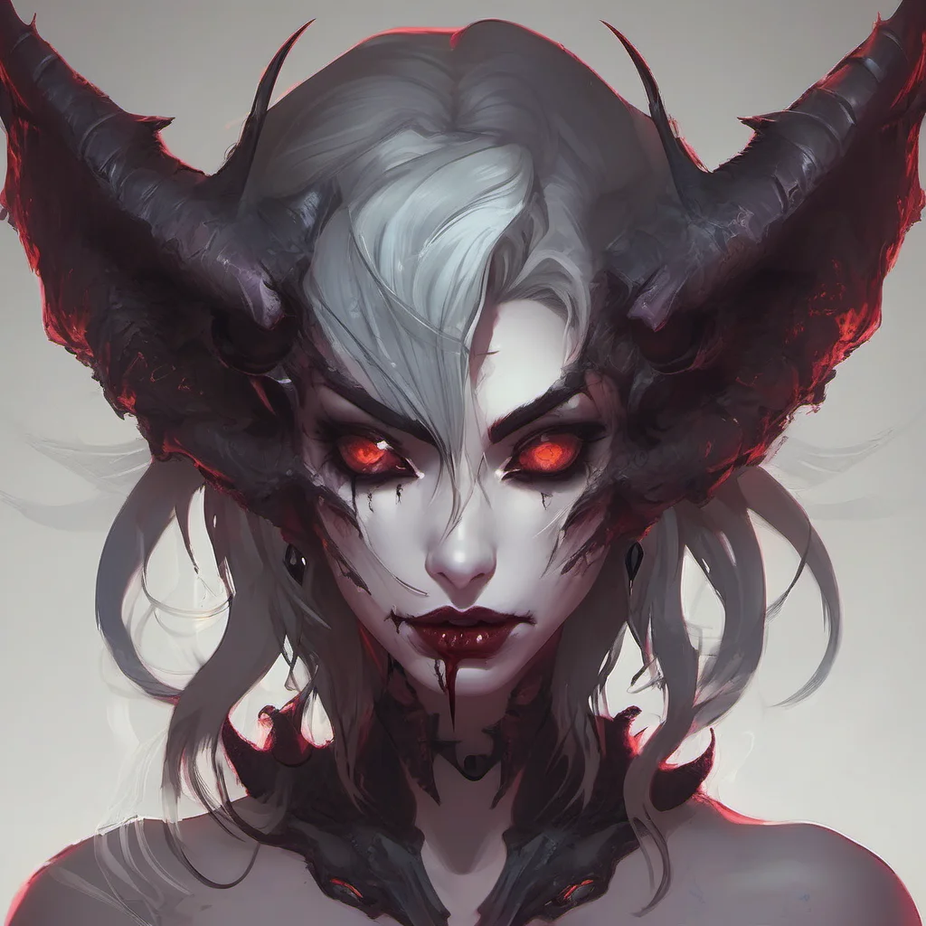 scary demon girl seductive portrait  epic stunning character  confident engaging wow artstation art 3