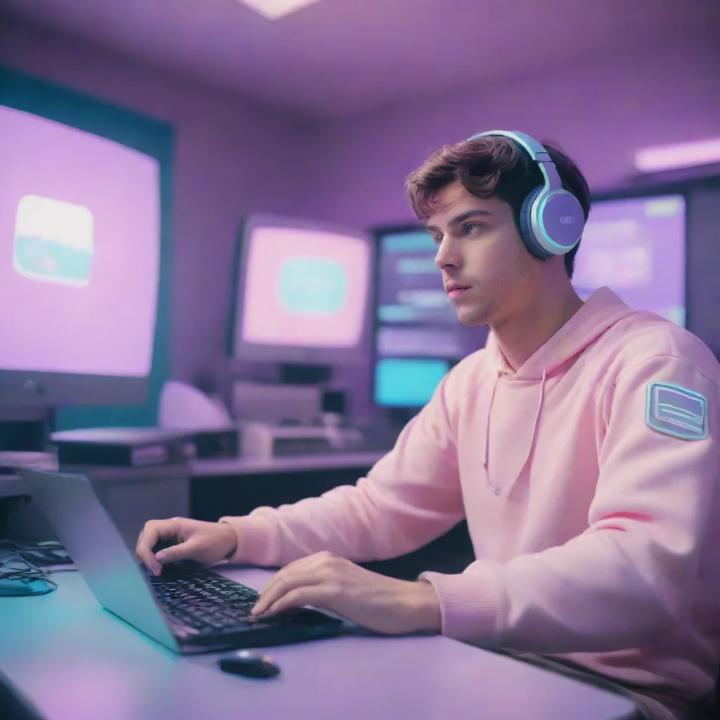 aisci fi film%2C retro%2C a man streaming lol at twitch%2C pro player pastel colors%2C cinematic film%2C cinestill 50   ar 16%3A9