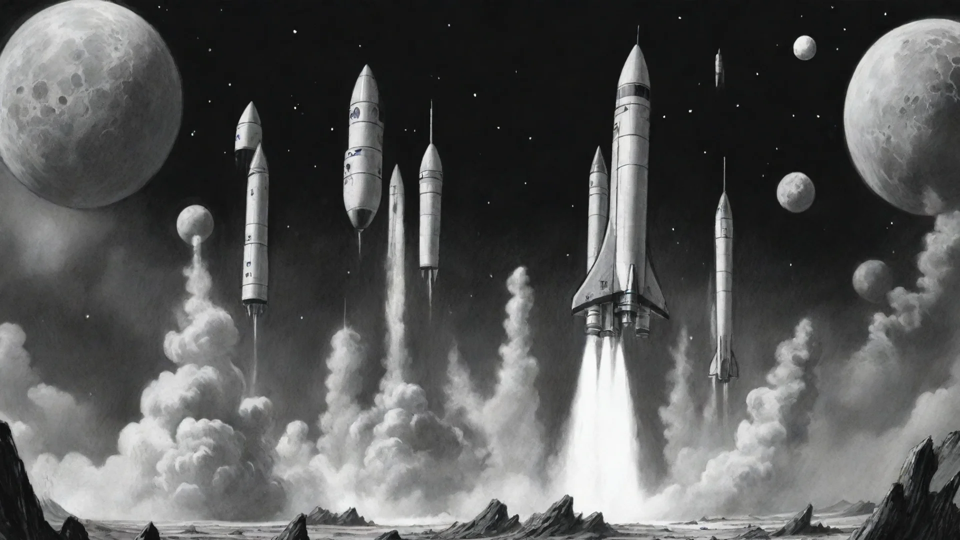science fiction rockets ink wide