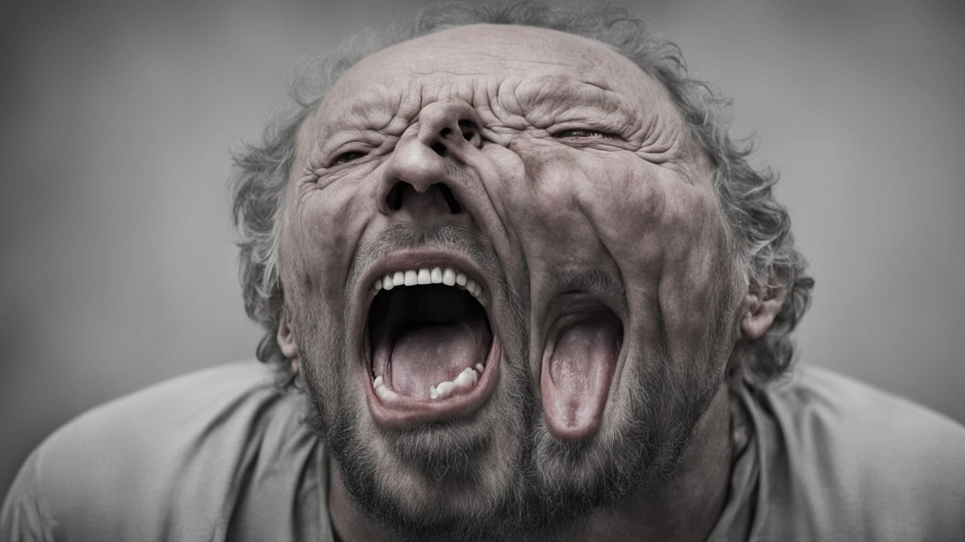 screaming man  amazing awesome portrait 2 wide