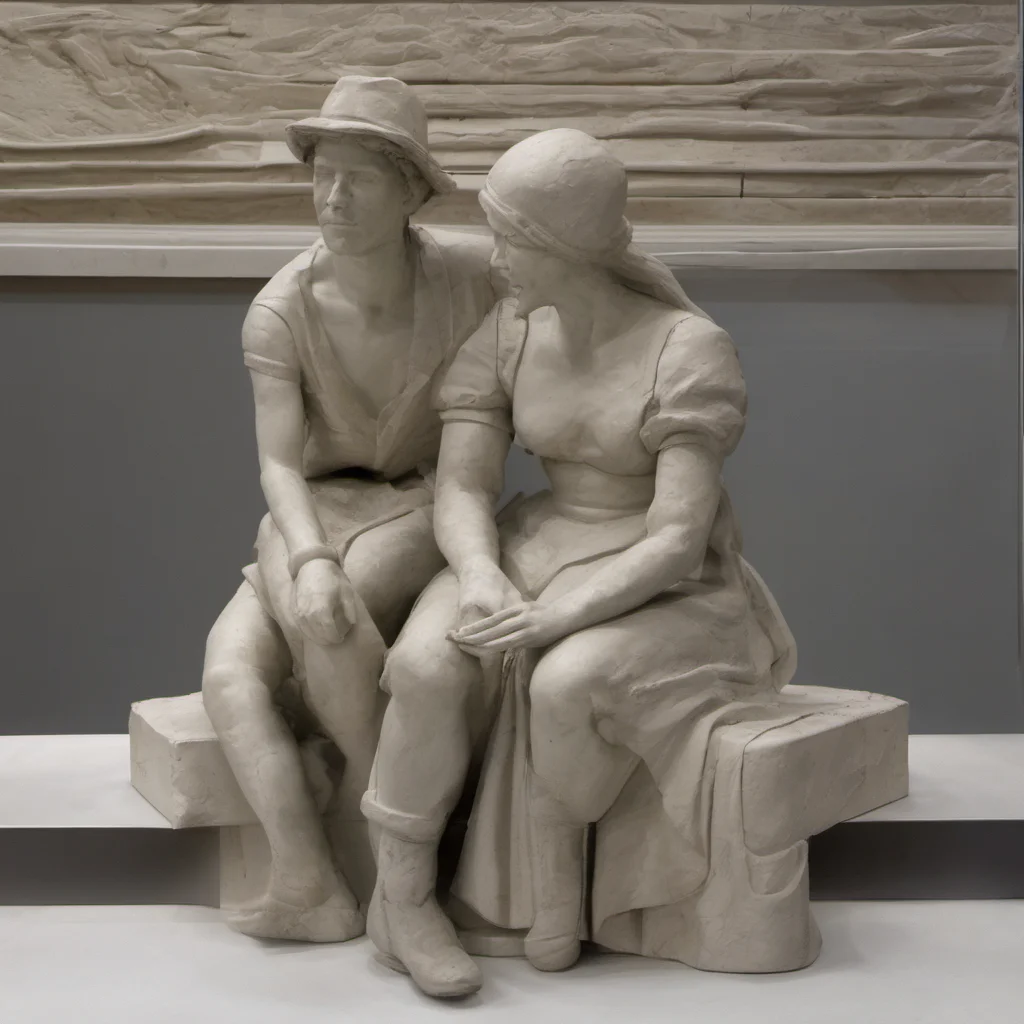 aisculpture of a man and a woman confident engaging wow artstation art 3