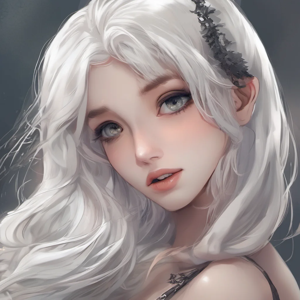 aiseductive cute white haired girl amazing awesome portrait 2