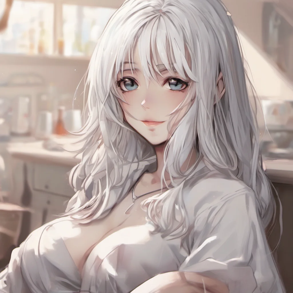 seductive cute white haired girl confident engaging wow artstation art 3