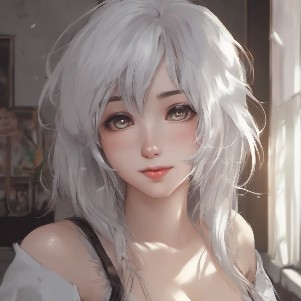 aiseductive cute white haired girl