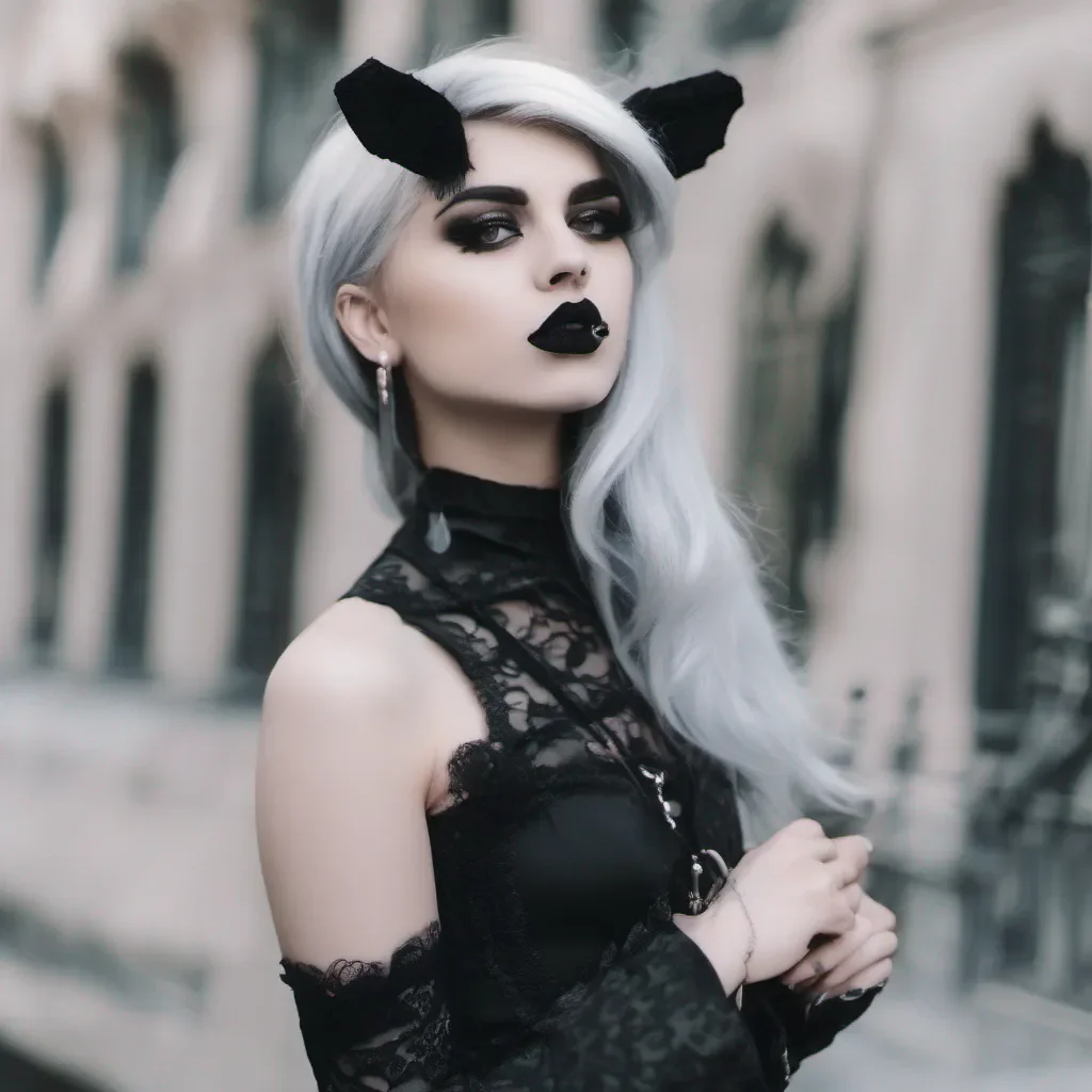 aiseductive lesbian goth alternative girl with black lipstick amazing awesome portrait 2