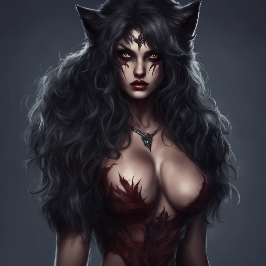 seductive werewolf girl confident engaging wow artstation art 3