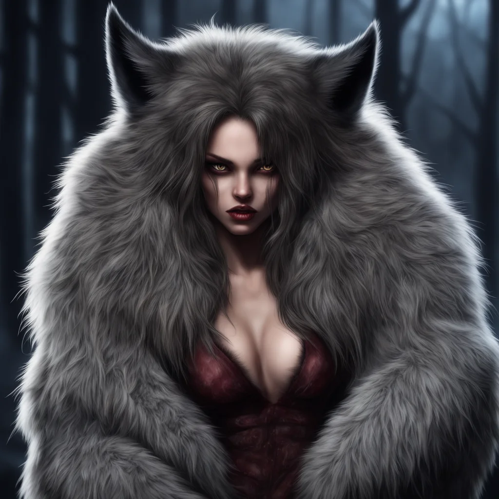 aiseductive werewolf girl covered in a thick fur good looking trending fantastic 1