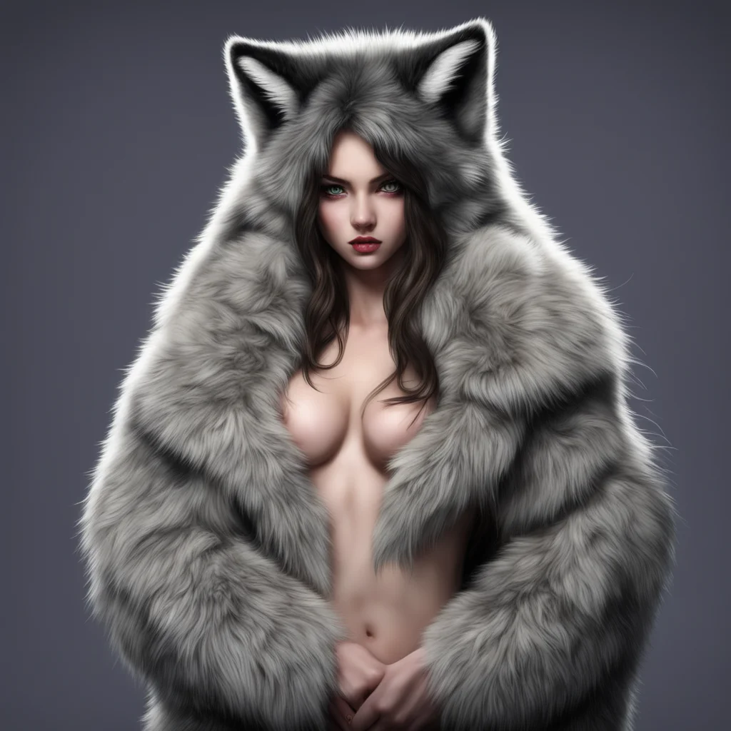 aiseductive wolf girl covered in a thick fur confident engaging wow artstation art 3