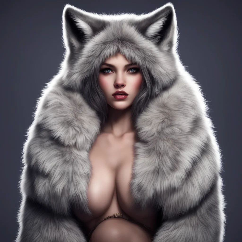 aiseductive wolf girl covered in a thick fur